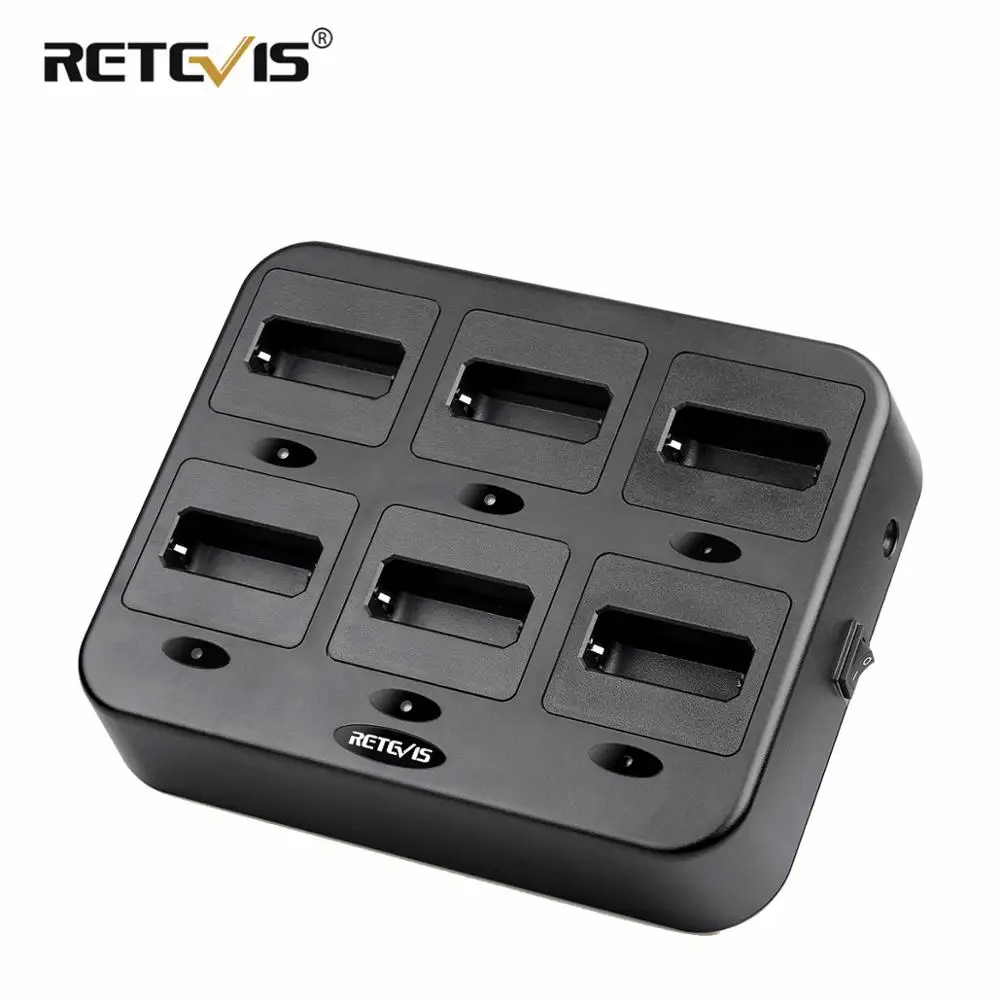 retevis-ウォーキートーキー用6ウェイ充電器rtc22rt622-rt22-rb619-rb19双方向ラジオホテルレストランカフェrt22用6ウェイ充電器