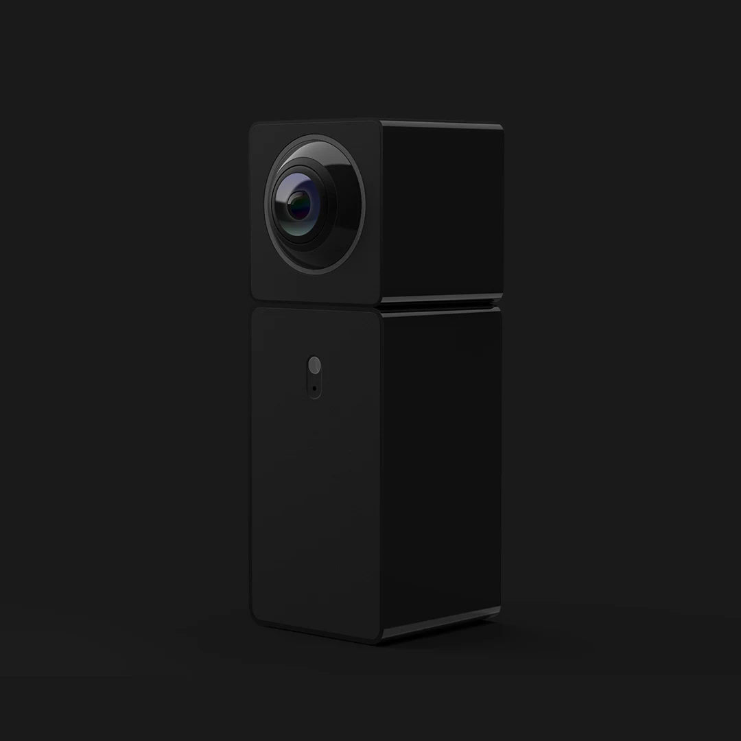 Xiaomi Xiaofang Camera Dual Lens Version Panoramic Smart Network Ip Camera Four Screens In One Window Two-way Audio Support Vr - Цвет: Black