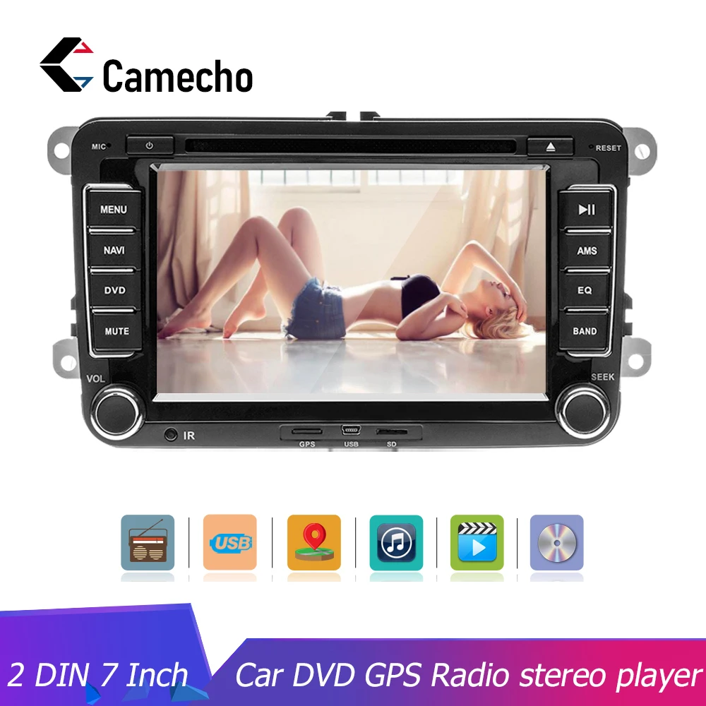 

Camecho 2 Din Car Multimedia player 2 Din 7 Inch GPS Radio stereo Bluetooth Car DVD Player For Skoda Autoradio Backup Camera