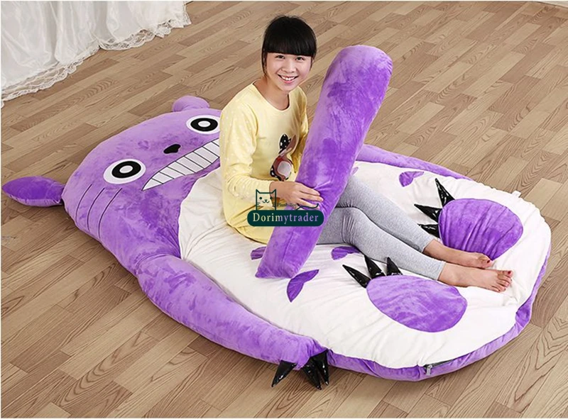 Dorimytrader 200cm x 170cm Japan Anime Totoro Sleeping Bag Plush Soft Beanbag Double Bed Mattress Sofa Tatami Carpet 2 Sizes Free Shipping DY60994 (2)