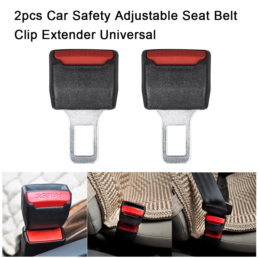 

2pcs Car Safety Adjustable Seat Belt Clip Extender Universal Stopper Buckle Plastic Clip Useful Seat Car Styling