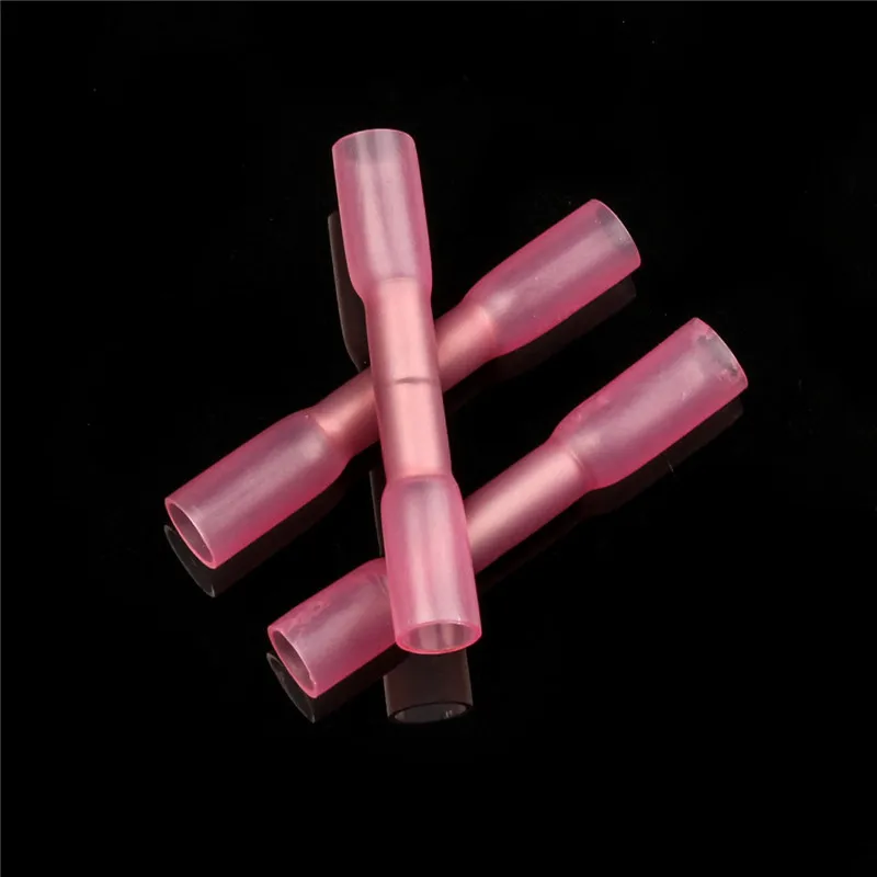 

10/20/50/100pcs 22-18 AWG Red Waterproof Heat Shrinkable Butt Electrical Connector Wire Splice Cable Heat Shrink Crimp Terminals