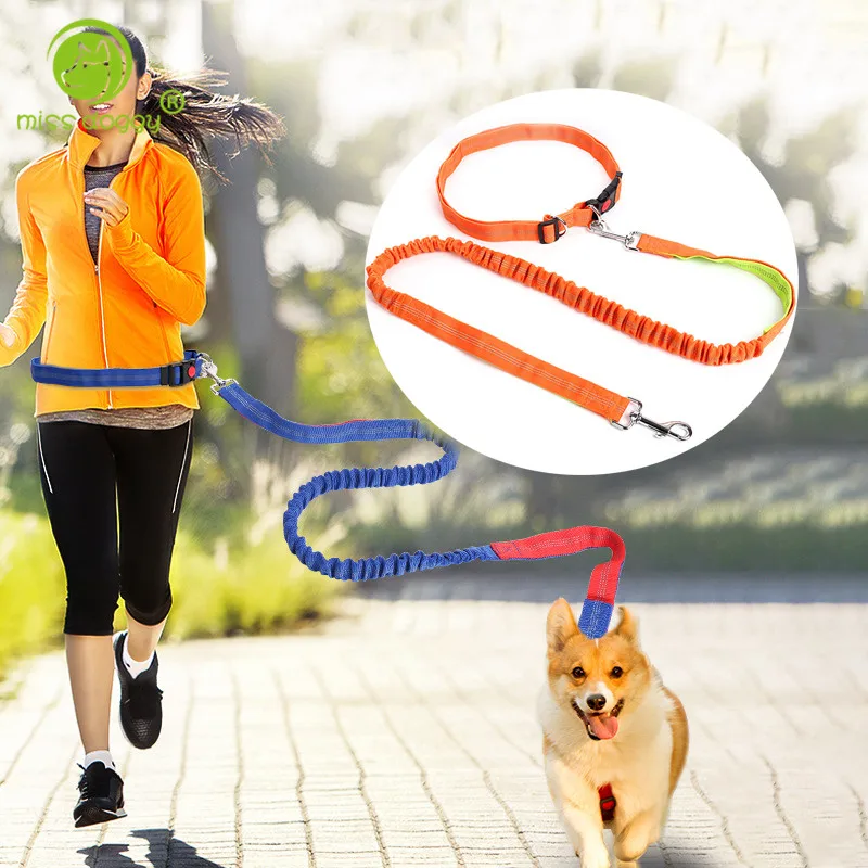 Running Elasticity Hand Freely Dogs Leash Adjustable Waist Rope Dogs