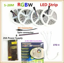 RGBW/RGBWW 5050 LED Strip Set With 2.4G Touch Screen RF Remote Controller+12V Power Supply Adapter+Amplifier 5M/10M/15M/20M