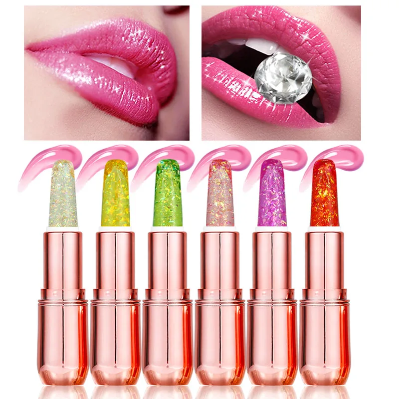 Brand Color Change Transparent Jelly Glitter Luxury Lipsticks Makeup Waterproof Lipstick Magic