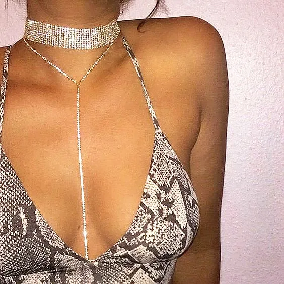 Luxury custom multi layer rhinestone choker necklace gold/silver crystal pendant statement necklace collar jewelry new year gift