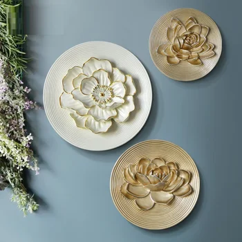 

Creative Plates Wall Decoration 3D Flower Pattern Wall Hanging Home Decoration Living Room Background Mural Ornaments R1448