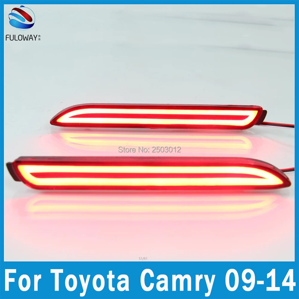 For Toyota Camry 2009 2014 LED Tail Lights Assembly Rear Bumper Brake Lamp DRL Daytime Running