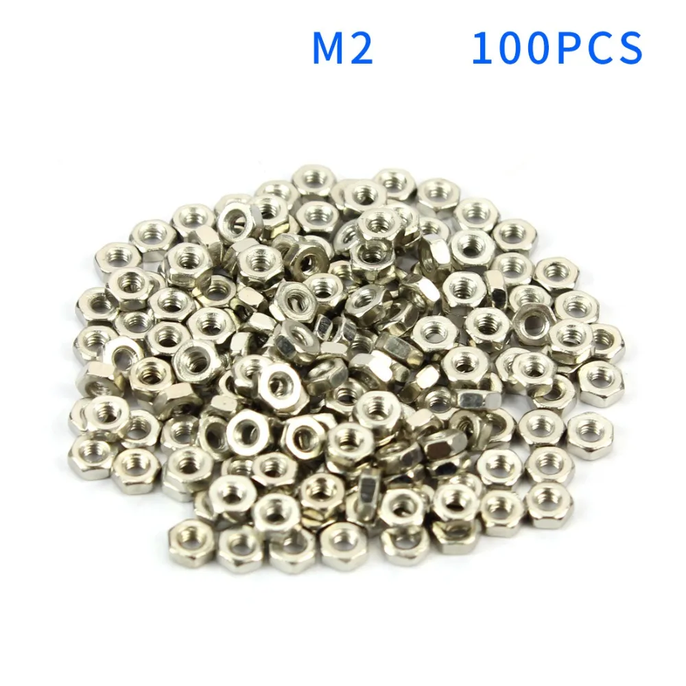 100pcs/lot M2 Screw Nut Hex nuts For Coupler/Motor Mount/Servo Bracket