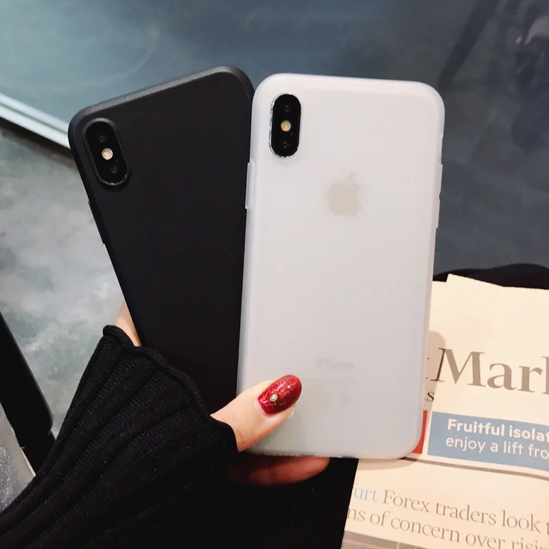 Black and White Simple Phone Case Frosted TPU Soft IphoneX 7 6 |