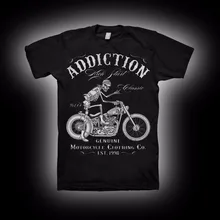 Новая летняя хлопковая классная дизайн 3D футболки байкер футболка старт мотоцикла V Twin Винтаж жесткая рама футболка