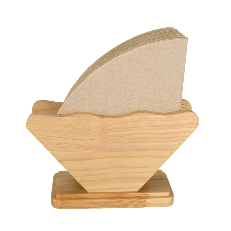 Real Wood Coffee Filter Paper Holder Coffee Filters Dispenser Rack