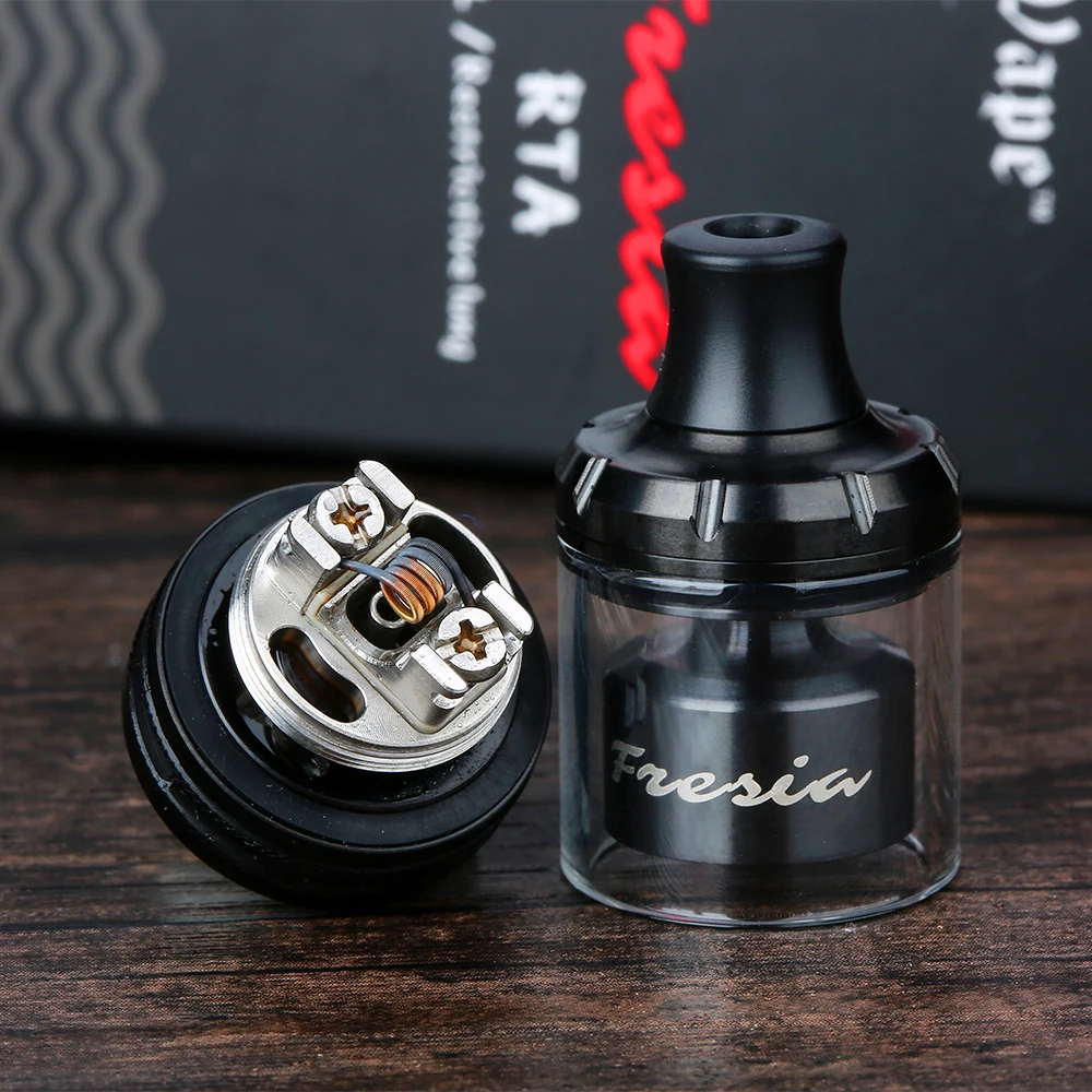 Goedkoop Originele DamnVape Fresia MTL RTA tank 2 ml 3.5 ml 22mm Single Coil AFC Systeem Danm Vape Fresia DL E cigs Verstuiver vs Drop Dead RDA