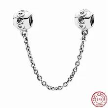 В форме сердца любовь соединение безопасная цепь, подвеска, бусины для женщин ювелирных изделий DIY Fit PANDORA Подвески Серебро 925 SF201