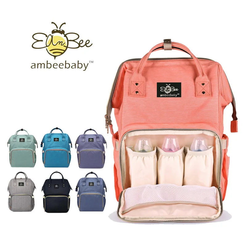 mochila multifunci/ón transparente para pa/ñales BeeViuc Bolso cambiador de beb/é impermeable con bolsillos aislados para el cuidado del beb/é azul azul