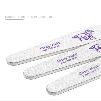 

High Quality Nail File Grey Wolf 100/180 GRIT 50Pcs/Lot Diamond Shape Nail Tools Art Nail File Buffer OEM