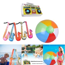 Детские пляжные надувные игрушки, гитара, радио, надувной музыкальный инструмент для детей, карнавал, вечерние украшения для пляжа