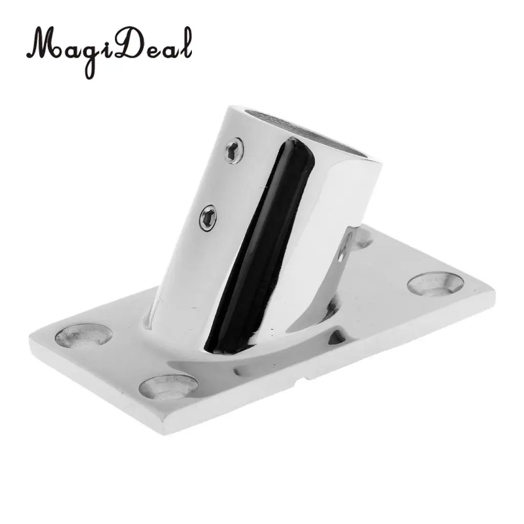 MagiDeal 4 Piece 316 Stainless Steel Boat Deck Handrail Square Base 60 Degree For 7/8'' Tube