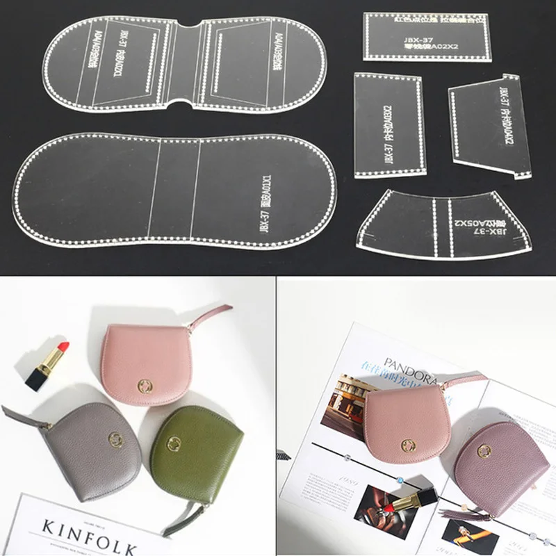 

1 sets of acrylic women's short wallet, wallet, leather template DIY hand crafted leather craft sewing tool