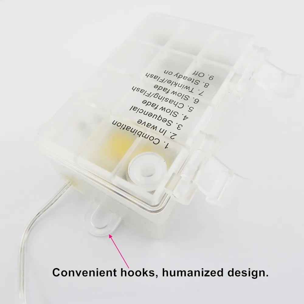 10 м 33ft 100 светодиоды 6AA Батарея питание Водонепроницаемый Дистанционное управление украшения led Медный провод светодиодные Фея огни строки
