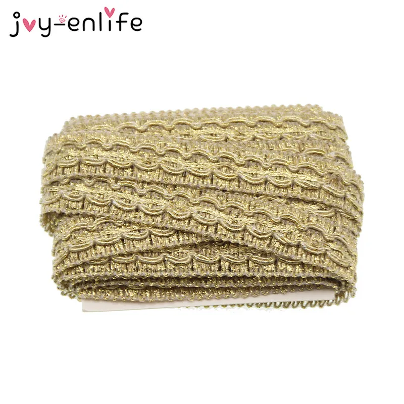 JOY ENLIFE 5 м/лот Ширина 1 см золотая кружевная отделка сделай сам Свадебная кукла