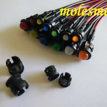 5 шт. 3 мм/5 мм 5 в постоянного тока Предварительно проводной Рассеянный светодиод+ пластиковый корпус под светодиод светло-красный желтый синий зеленый белый оранжевый теплый белый диффузный