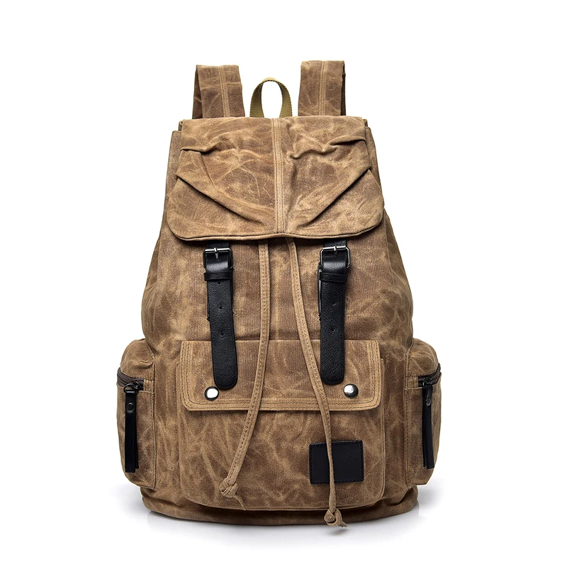 

Vintage Canvas Drawstring Travel Backpack Men Fashion Male 15 Inch Laptop Backpack Casual School Bags For Boys Mochila Feminina
