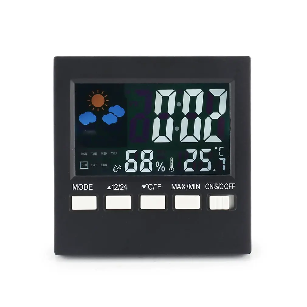 Многофункциональный цветной экран календарь погоды станционные часы термометр влажности тестер температуры для детской комнаты