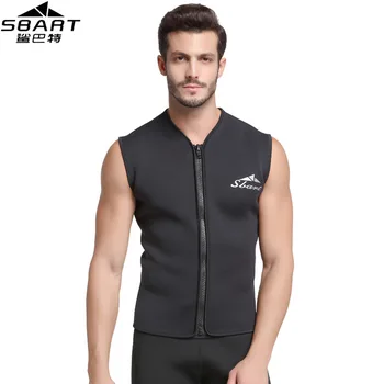

SBART 5MM Neoprene Wetsuit Vest Jacket Sleeveless Full Zipper Sunscreen Warm Wetsuits Top Mens For Cold Water Diving Surfing