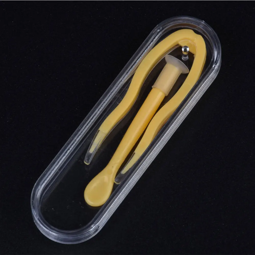 Чехол-аппликатор для удаления контактных линз, набор для удаления приклеивания, пинцет с мягким наконечником, гигиенический чехол, инструмент для макияжа - Цвет: Цвет: желтый
