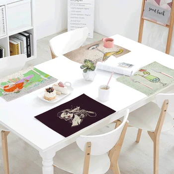 

Summer Style Placemats Ice Summer Summer Beauty Beach Cute Penguin Various Fruit Wine Glasses Personality Home Decor Placemat
