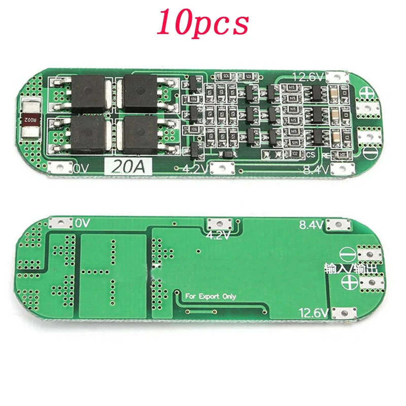 

10pcs 3S 20A Li-ion Lithium Battery 18650 Charger PCB BMS Protection Board for Drill Motor 12.6V Lipo Cell Module 59*20*3.4mm