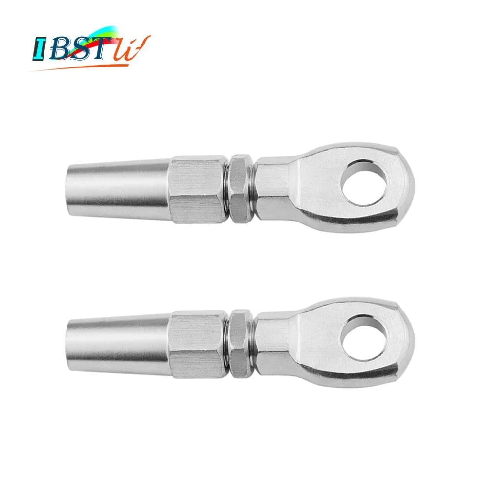 

2PCS Marine Grade 316 Stainless Steel 5mm Swageless Eye Terminal Wire Cable Rope DIY Fitting Rigging Hardware Balustrade kit