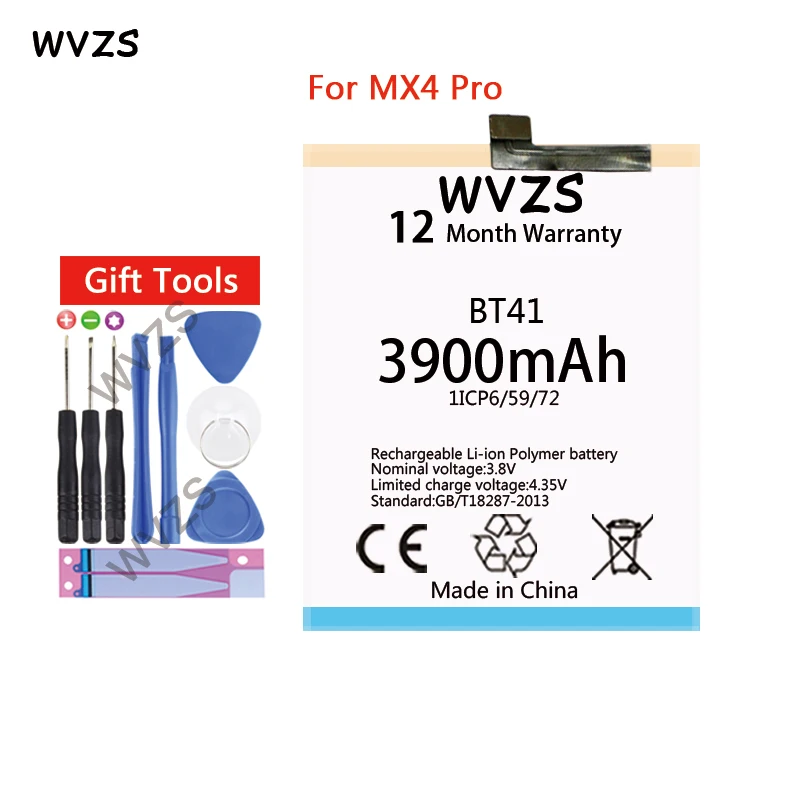 

wvzs 3900mAh Li-Polymer Battery BT41 For Meizu MX4 Pro Replacement Batteries