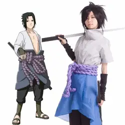 Аниме Наруто Учиха Косплей-костюм SASUKE костюм Наруто Shippuden четыре поколения полный комплект одежды Хэллоуин унисекс наряд парик