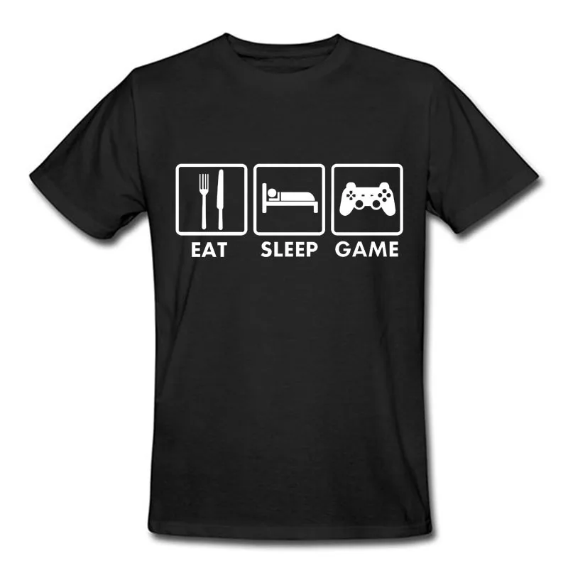New Fashion Eat Sleep Game XBOX Gamer Funny T shirt Men Humor Casual ...