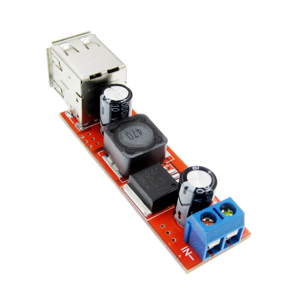 Dual USB Output 9V//12V//24V//36V to 5V Car Charger Switch 5V DC-DC 3A Buck
