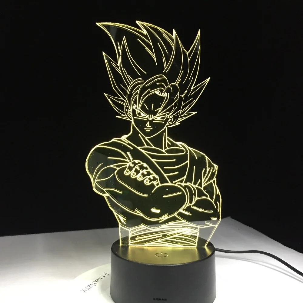 Para niños Dragon Ball Z Vegeta Super Saiyan Led luz lámpara Super Son Goku Led mesa escritorio lámpara Luces Navidad con Touch/Remote