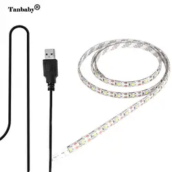 Tanbaby гибкая USB светодиодные ленты SMD 2835 светодио дный 60 s/M DC В 5 в ТВ компьютер ноутбук задний план дома кухня декоративные освещение