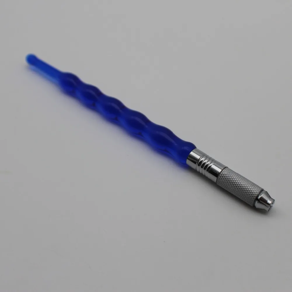 

2PCS Two Kind Needle Uses Microblading Pen Manual Eyebrow Tattoo Pen For 3D Eyebrow Embroidery Permanent Makeup Blue