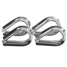 4 x Stainless Steel - 3mm Wire rope loop Rope Thimbles