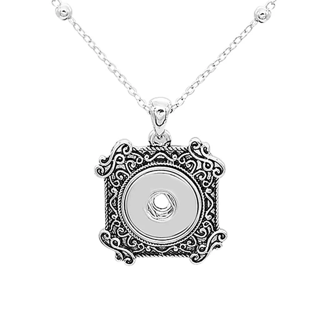 

2019 vintage Snap Buttons Jewelry Pendant Necklace With Charm Chain Necklace Fit 18/20mm Snaps button Jewelry for Women men