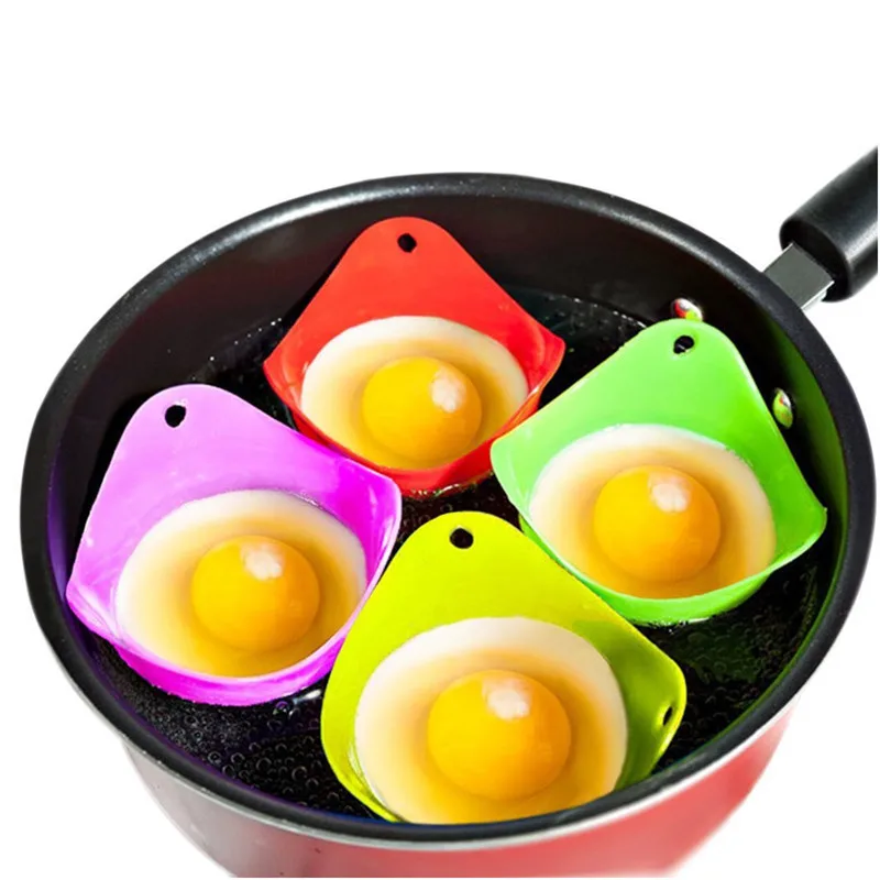 4Pcs/set Silicone Egg Cooking Tools Poacher Poaching Pods Pan Mould