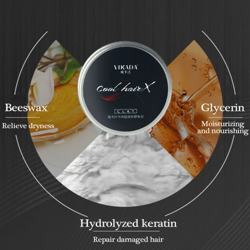 ماتي كريم تصفيف الشعر الرجال تصفيف الشعر الطين قوي عقد غير دهني YF2019