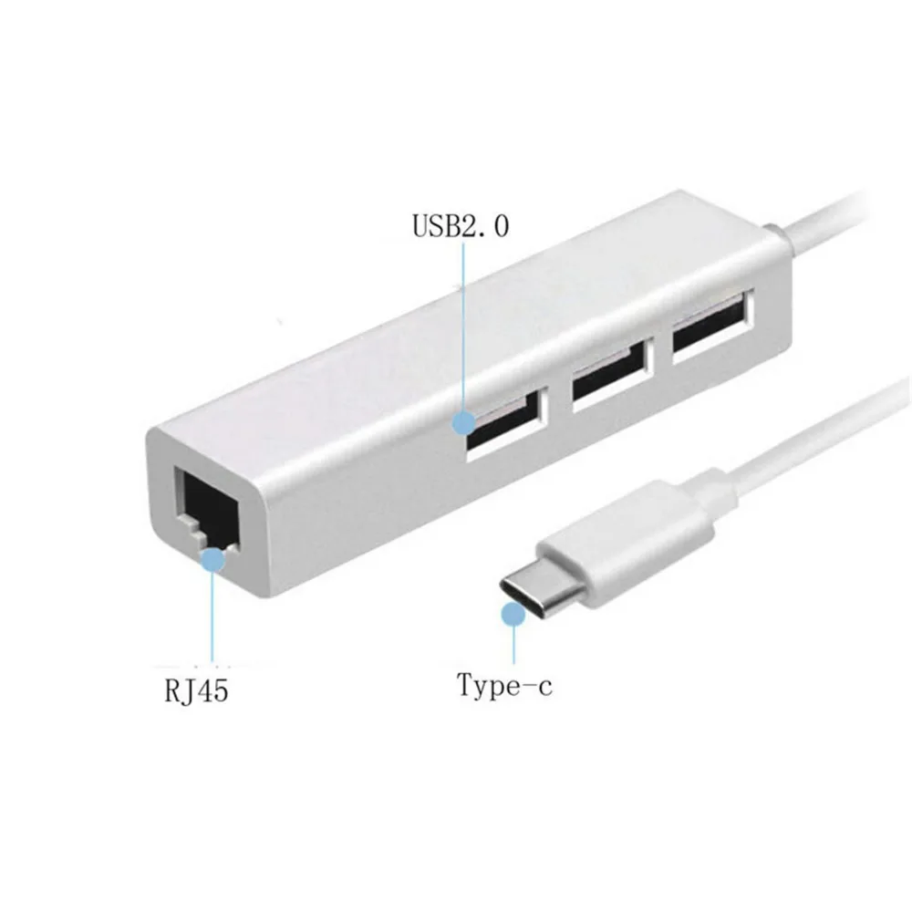 3 Порты RJ45 сетевой адаптер для Macbook Бесплатная доставка USB C к сети Ethernet адаптер с Тип usb C 2,0 концентратора