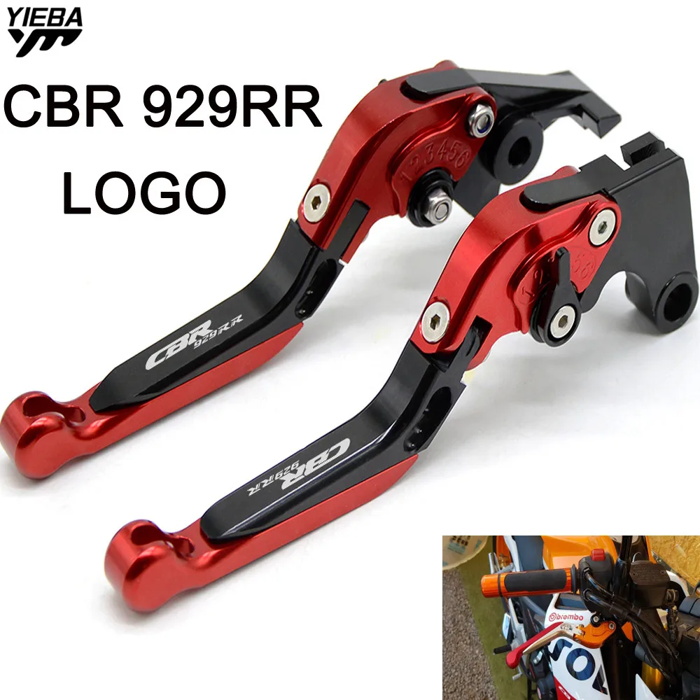 CBR929RR LOGO Brake Handle Motorcycle Adjustable Folding Brake Clutch Levers FOR HONDA CBR929RR CBR 929RR CBR 929 RR 2000 2001