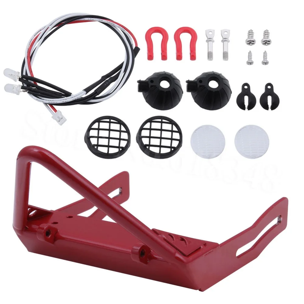 Steel Front Bumper with LED Lights Winch Mount & D Ring Tow Shackles