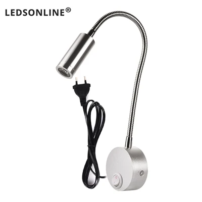 wall lights interior Hot 3W LED Wall Lamps Children Reading Lamp Bedside Lighting AC90-260V Aluminum 360 Degree Rotating + switch and EU US Plug wall hanging lights Wall Lamps