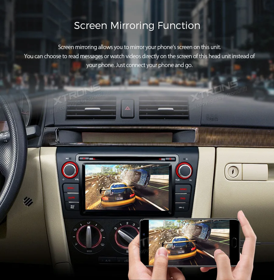 Best 7" Android 8.1 Oreo OS Car DVD Multimedia Navigation GPS Radio for Mazda 3 2004-2009 with Split Screen Function Support 11