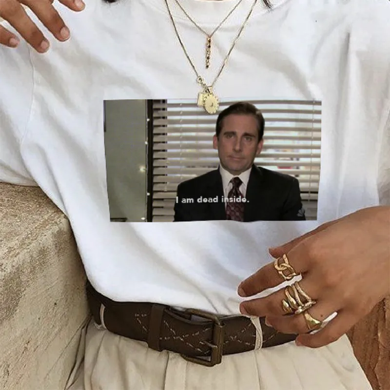 

Fashion I Am Dead Inside Quotes Funny T-shirt The Office Michael Scott T-Shirt Unisex Tumblr Grunge Graphic Cute Fashion Tshirts